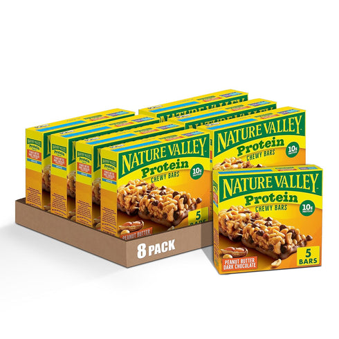 Nature Valley Chewy Granola Bars, Protein, Peanut Butter Dark Chocolate, 5 Bars,