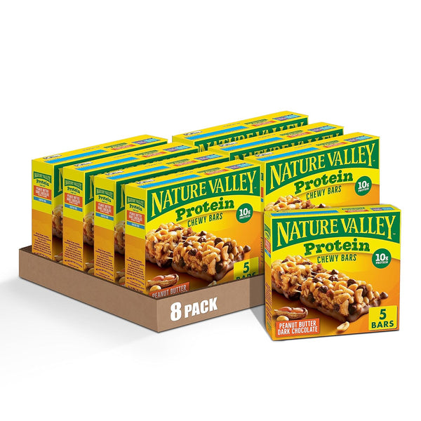 Nature Valley Chewy Granola Bars, Protein, Peanut Butter Dark Chocolate, 5 Bars,