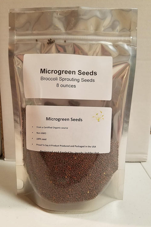 8 oz packed Broccoli Seeds for Sprouting Microgreens, Bag,A superfood with antioxidants and health-promoting nutrients.
