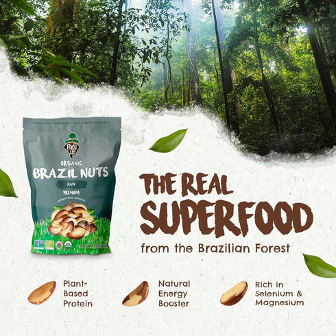 7 oz Snack The True Organic Brazil Nuts Raw and Unsalted Kosher Healthy-Rich in Vegetable Protein Harvested in Amazon