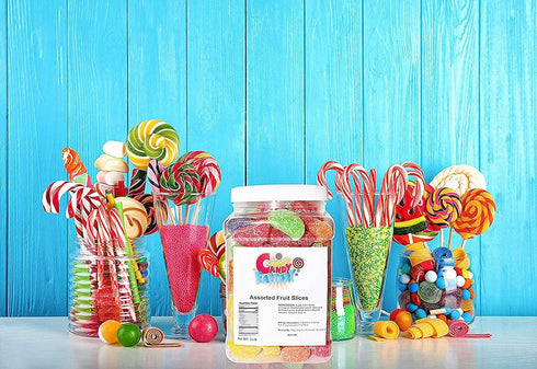 (3 Lbs Sarah's Candy Factory Assorted Fruit Slice in Jar)