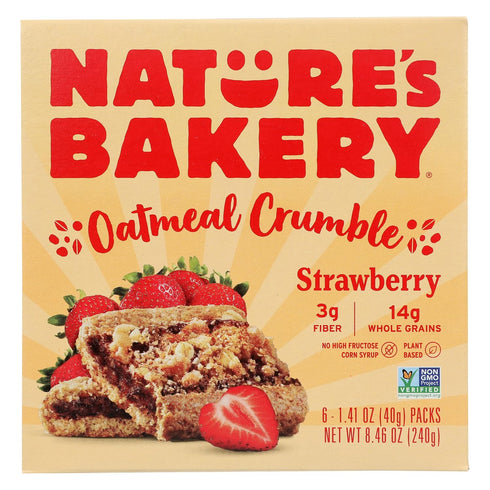 Nature's Bakery Strawberry Oatmeal Crumble Bars, 6 Counts, Vegan, Non GMO, 8.46