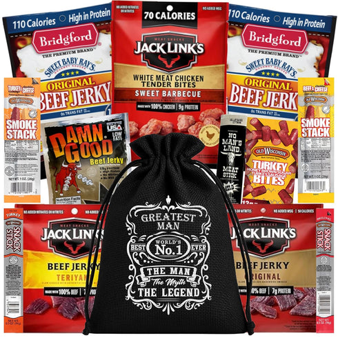 Beef Jerky Gift Baskets For Men - Dad Gifts, Birthday Gifts For
