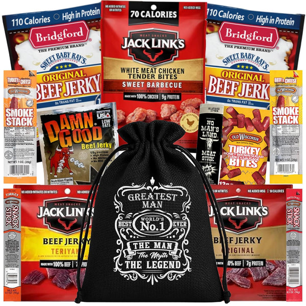 Beef Jerky Gift Baskets For Men - Dad Gifts, Birthday Gifts For