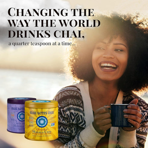 100 3 Blue Lotus Chai - Traditional Masala Chai - Makes Cups - Ounce Masala Spiced Chai Powder with Organic Spices