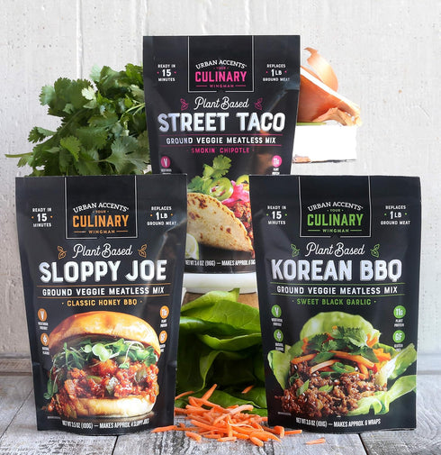 Urban Accents Plant Based Chipotle Taco Meatless Mix – Gluten Free Protein & Mexican Spice Blend, 3-pack