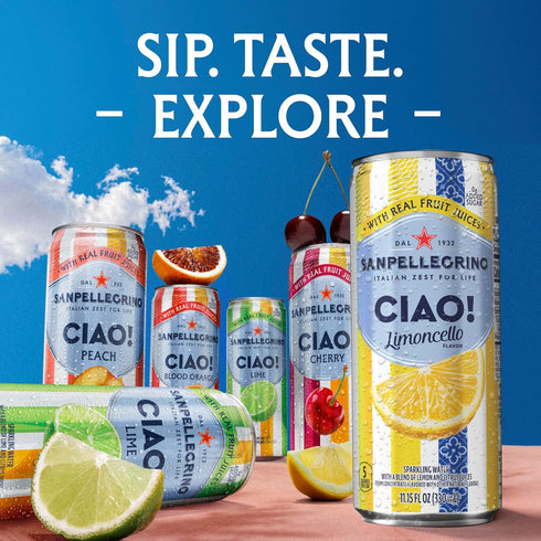 Pack, Pack, 12-Pack Sanpellegrino CIAO Flavored Sparkling Water, Low Calorie Italian Sparkling Water Variety Build Your
