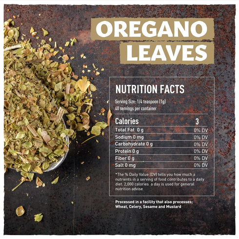 Eastanbul Oregano Leaves, Mediterranean Style, 1.4oz Dried Oregano, Oregano Dried & Pure, Dried Oregano Leaves, Turkish Oregano, Exquisitely Fragnant, Vegan Full-Flavor Dry Oregano