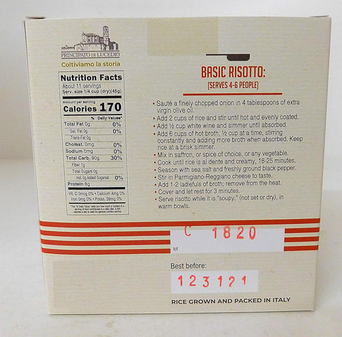Principato Di Lucedio 1.1 Carnaroli Rice, Pound