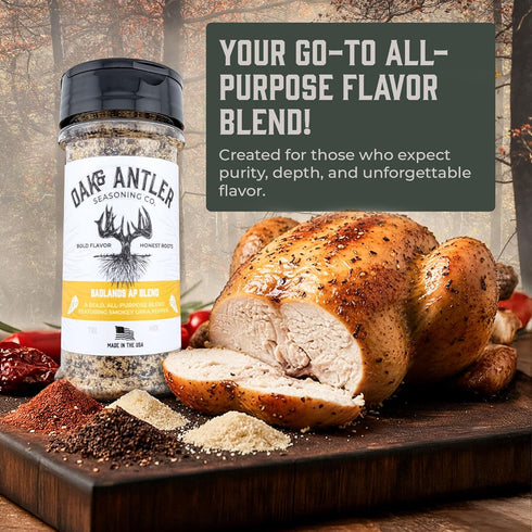 5 Oz Oak & Antler Badlands AP Blend, Small-Batch Seasoning with Sea Salt, Garlic, Onion, Urfa Chili Pepper & Black