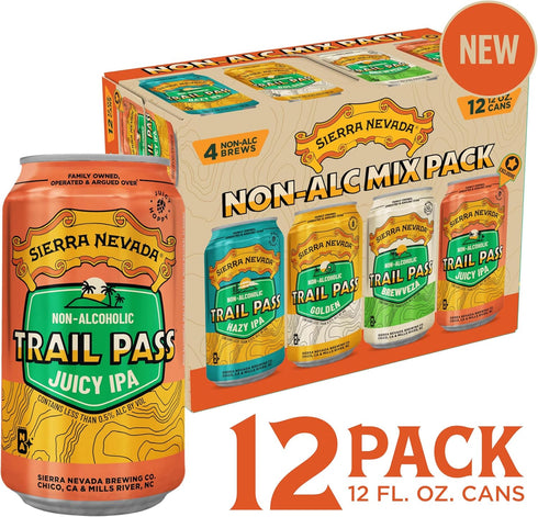 SIERRA NEVADA 12 Oz, 12 Pack , Non-Alcoholic Variety Trail Pass, Fl Cans