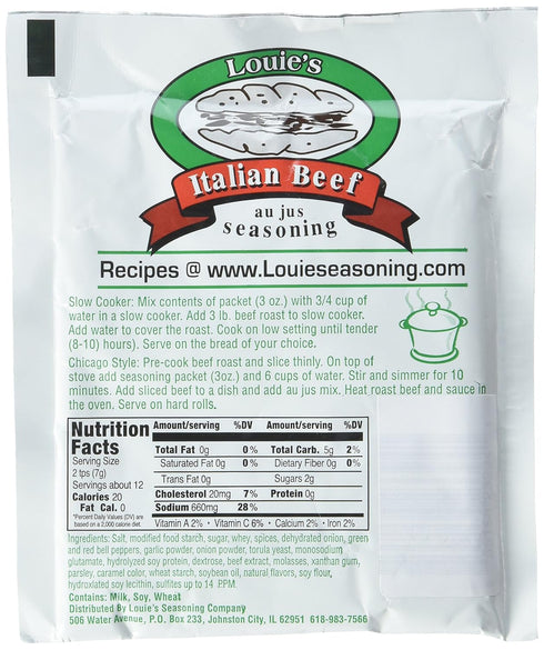 Louies Italian Beef Seasoning, 3-ounce, Pack of 2