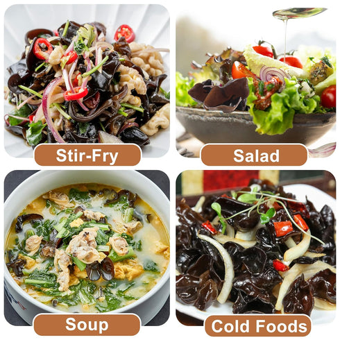 5.29oz Dried Black Fungus Premium Wood Ear Mushrooms, All-Natural, Vegan, Gluten-Free, Ideal for Asian Cuisine