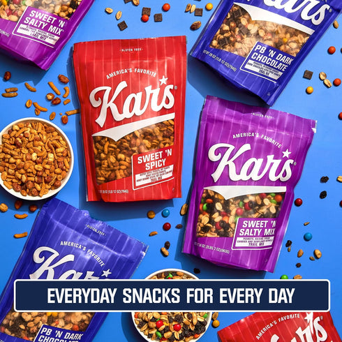 1.5 oz Packs (Pack 72), Kars Nuts Unsalted Mango Pineapple Trail Mix, Grab & Go Bags, Individual Snack of Gluten-Free