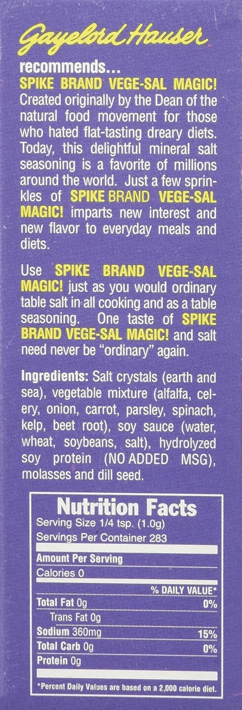 Vege-Sal Spike Natural Seasoning Original, 10 oz (283gr)