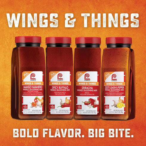 Lawry's Mango Habanero Wings Seasoning Mix, 21.75 oz - Sweet, Spicy Flavor for Chicken Wings