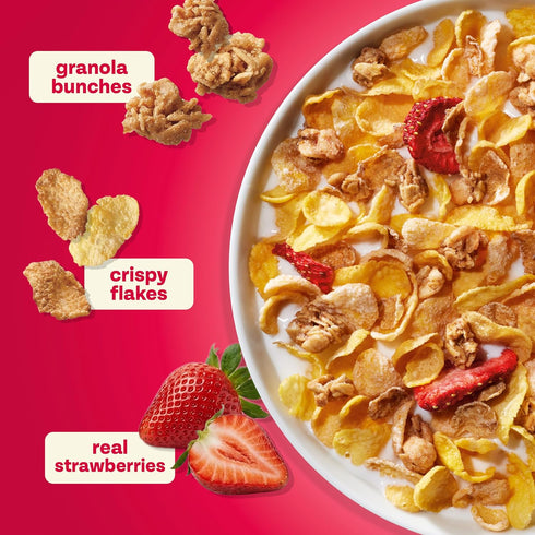 11 Honey Bunches of Oats Strawberry, Heart Healthy, Low Fat, made with Whole Grain Cereal, Ounce