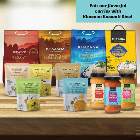 (Pack 1, 10oz 90 Khazana Organic Ready to Eat Meals - Yellow Lentils with Chickpeas Curry of Pouches) - Non-GMO, Vegan