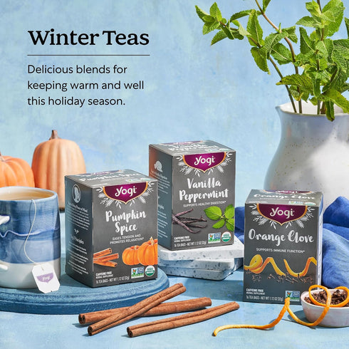 16 Pack (4 Packs) Yogi Tea Vanilla Peppermint - Bags per - Herbal Peppermint Vanilla to Support Healthy Digestion