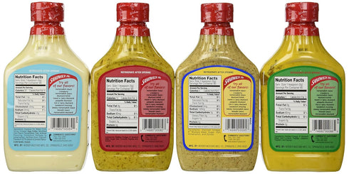 Woeber's 4 (1) (1) (1) (1) 16 Oz. Sandwich Pal Flavor Variety Bundle: Horseradish Mustard, Sweet & Spicy Mustard