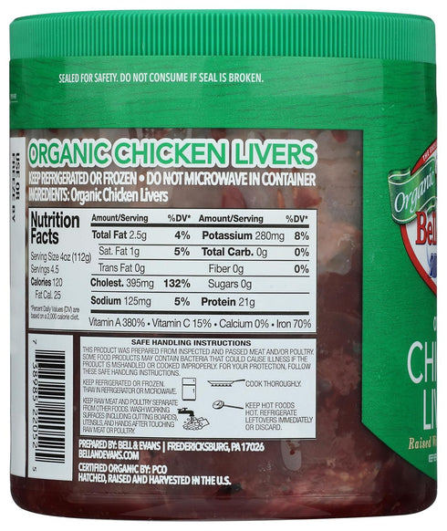 Bell & Evans 18 oz , Chicken Offal Liver Organic