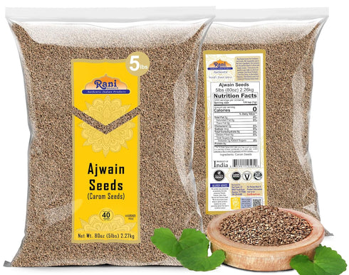 80oz (5lbs) 2.27kg Rani Ajwain Seeds (Carom Bishops Weed) Spice Whole Bulk ~ All Natural | Vegan | Gluten Friendly |