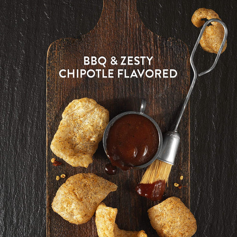 2 OZ (Pack 3) PORQ Artisan Fried Pork Rinds- BBQ & Zesty Chipotle, Keto Friendly Snack
