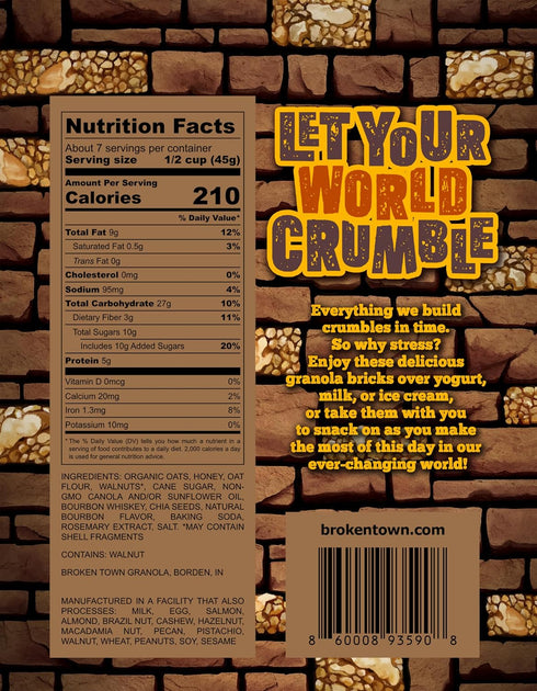 BROKEN TOWN (11.5oz) (1, Granola Bricks (Whiskey Walnut) Whiskey Walnut)