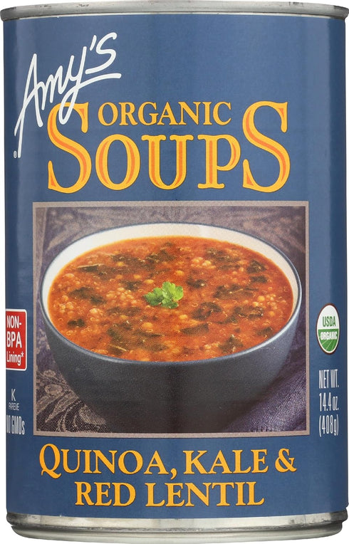 Amy's Soup, Vegan Quinoa, Kale and Red Lentil Soup, Gluten Free, Made
