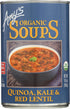 Amy's Soup, Vegan Quinoa, Kale and Red Lentil Soup, Gluten Free, Made