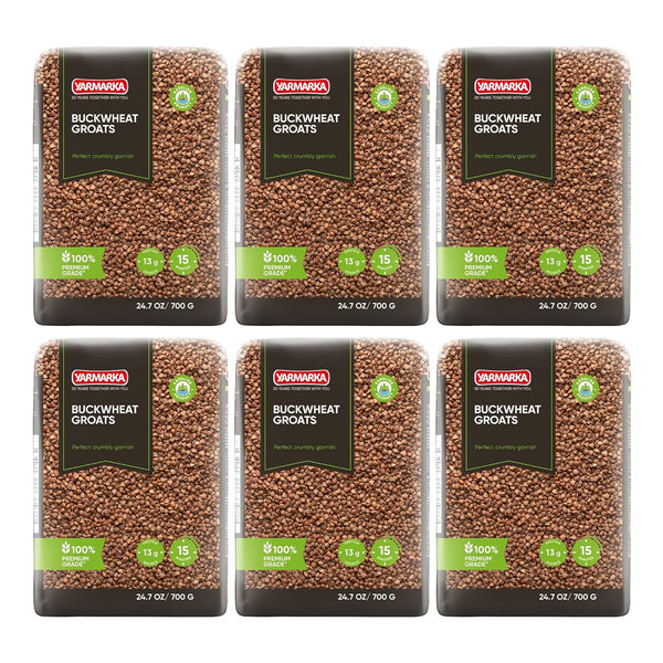 Yarmarka Roasted Buckwheat Groats (Kasha) 24.7 oz (700 g) 6 Pack, Roasted
