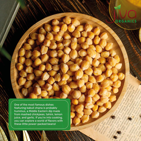 4 LB Jiva Organic Raw Chickpeas (Whole Garbanzo Beans) Large Bag - Gluten Free, Non GMO, Vegan