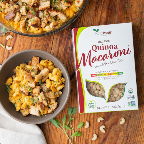 Elbow 8-Ounce NOW Foods, Organic Quinoa Macaroni, Gluten-Free, Corn-Free, Non-GMO Pasta