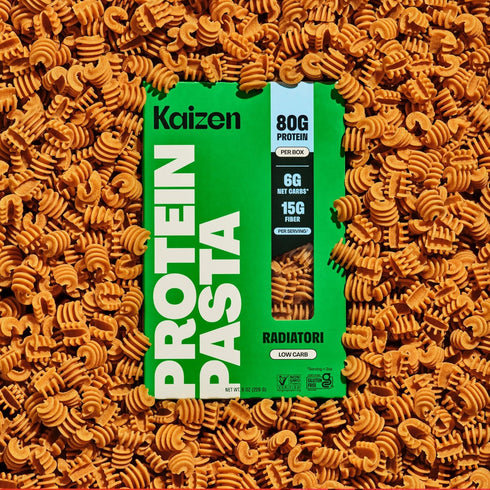 20g (6g 8 Pack 3 Kaizen Radiatori Protein Pasta, Protein, Low Carb Net Carbs), Keto-Friendly, Gluten-Free, Plant-Based