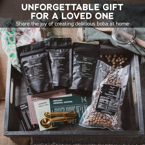 24+ Locca Boba Tea Kit | Bubble Teas | Premium Daily Joy Kit | Premium Matcha, Earl Grey Lavender, Jasmine | Vegan