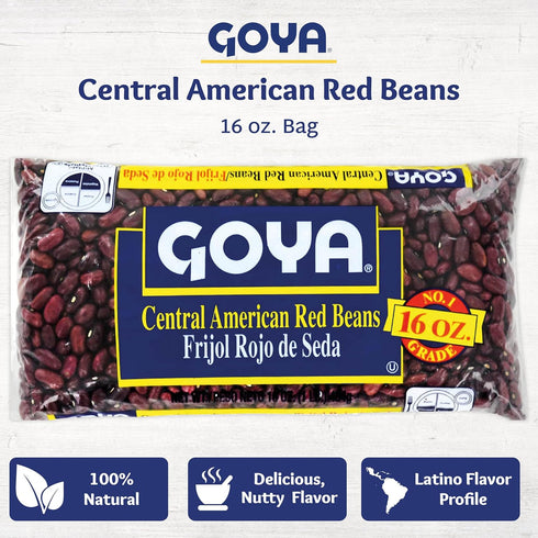 Pack 2 (16 oz Goya Central American Red Beans Dry, Frijoles Rojos, Pantry Staple, of Bags)