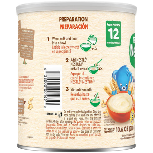 10.5 (Pack 12) Nestle Nestum Instant Cereal, Wheat & Honey, Ounce