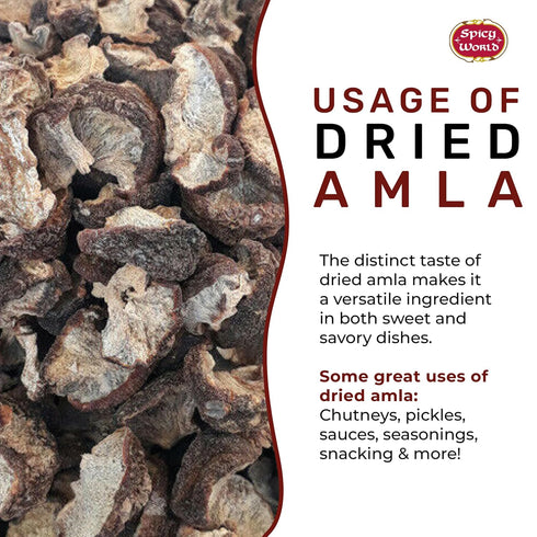 Spicy World Amla 7 Dried Fruit (Indian Gooseberry) Ounce Bag - Pure, and High Vitamin C Content