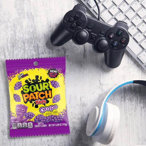Sour Patch Kids Pack, 12 Fruit Flavors Soft & Chewy Candy Variety Peach, Grape, Strawberry, Bags