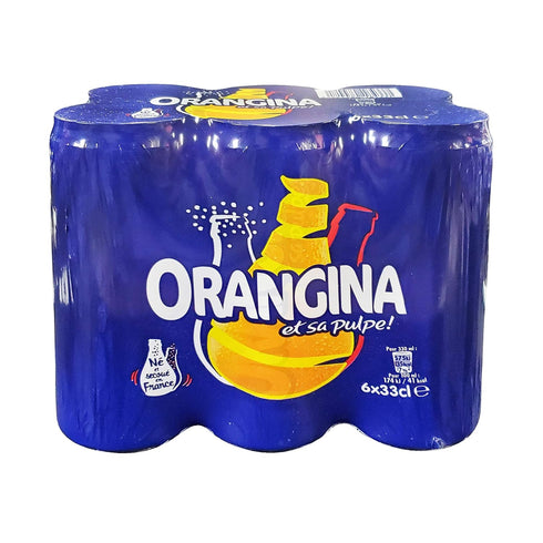 Orangina (12 Pack, 138oz) et sa Pulpe - French Imported Orange Pulp Soda Tall Cans Total
