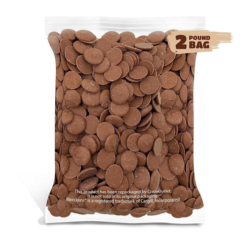 2 Merckens Milk Chocolate Melting Wafers - Pound Bag - Creamy Bulk Melting Chocolate for Dipping, Molding, and Baking