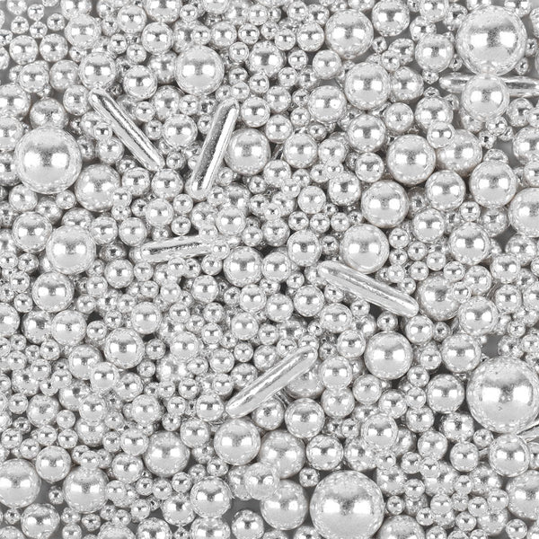 Silver Sprinkles for Cake Decorating, Silver Pearl Sugar Cupcake, Cookies, Ice Cream