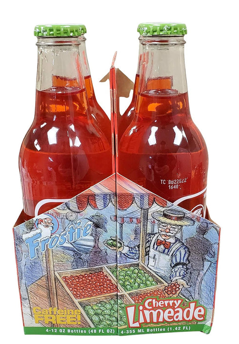 12 4) Frostie Soda ounce Glass Bottles (Cherry Limeade