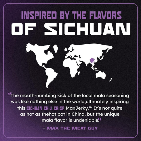 27.5 2.5 OZ (4 Pack) MaxJerky Sichuan Chili Crisp Chicken Jerky, Grams of Protein