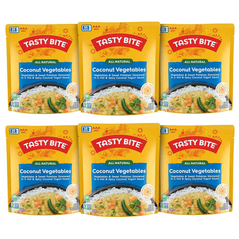 Tasty Bite Hot & Spicy Coconut Vegetables, 10 Ounce, Pack of 6,