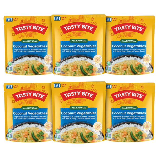 Tasty Bite Hot & Spicy Coconut Vegetables, 10 Ounce, Pack of 6,