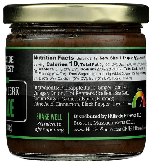 Hillside Harvest Jamaican Jerk Marinade, 6.5 oz Jar - Gourmet Handcrafted Spice with Hot Heat Level