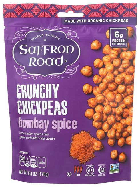 Saffron Road Bombay Spice Crunchy Chickpea Snack, 6oz - Gluten Free, Vegan