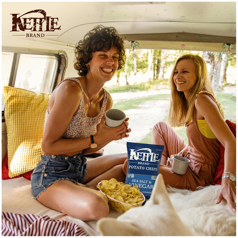 7.5 oz Kettle Brand Sea Salt and Vinegar Kettle Potato Chips, Gluten-Free, Non-GMO, Bag
