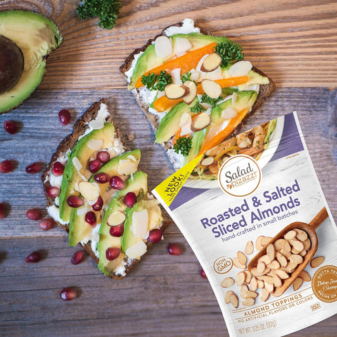 Almond Toppings Salad Pizazz, Oven Roasted Sea Salt, Snack Mix, Non-GMO, 3.25 Oz